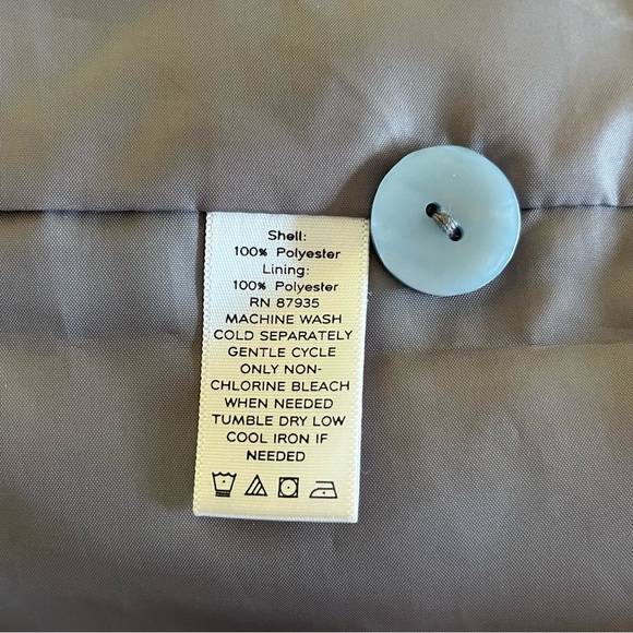 Simonton Says Women Animal Print Anorak Jacket XS Blue Grey Tie Waist Rain Slick - Picture 12 of 16